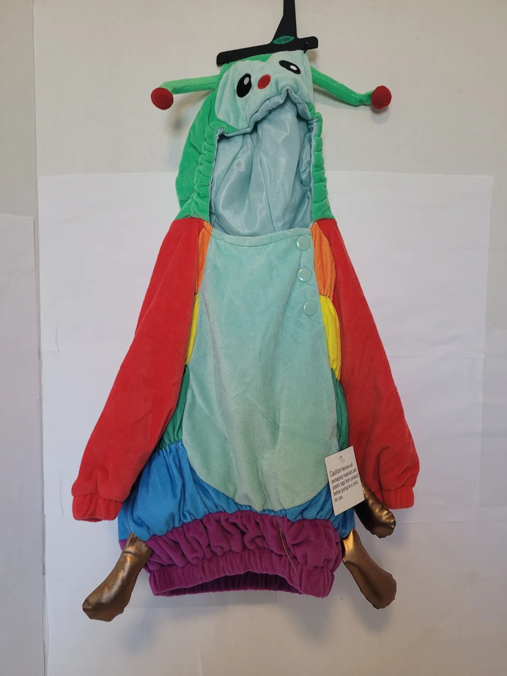 Kids Colorful Caterpillar Halloween Costume Hoodie - Multicolor
